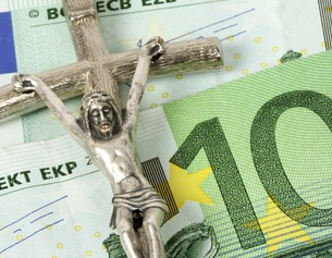 Jesus und Geldscheine