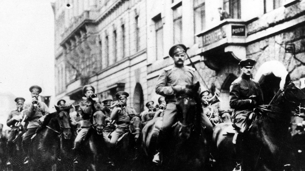 Soldaten in Petrograd, 1917