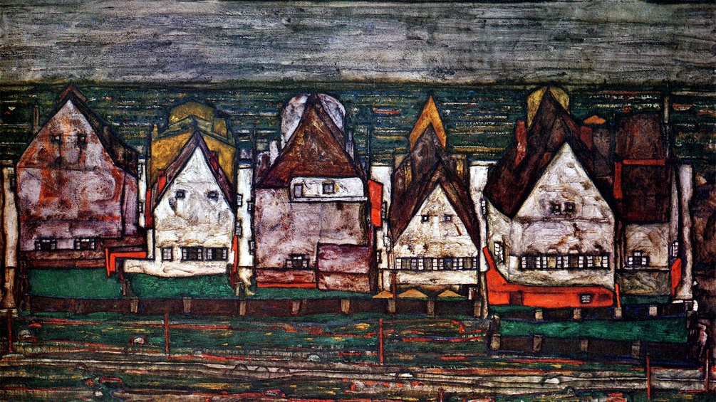 "Die Häuser am Meer" von Egon Schiele