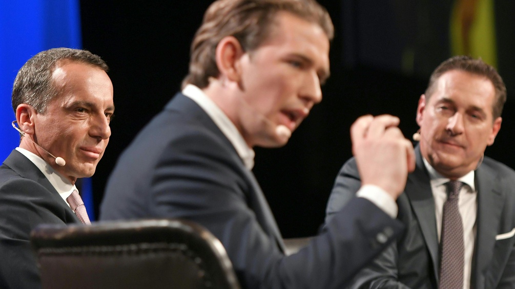 Christian Kern, Sebastian Kurz und HC Strache