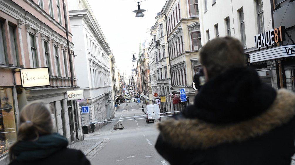 Polizeiabsperrungen in Stockholm