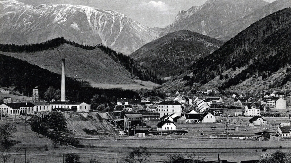 Gloggnitz mit dem Harter Kohlenwerk links (1917)