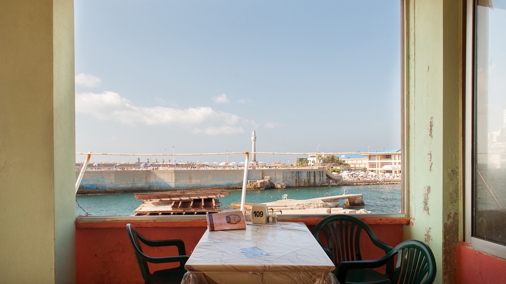 Ausblick im Cafe Rawda in Beirut