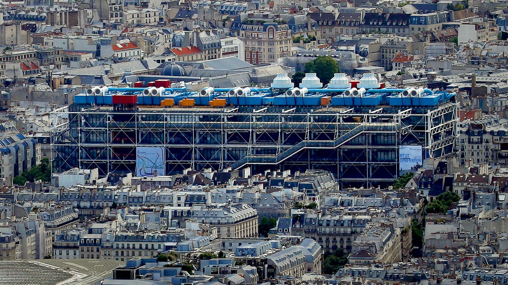 Luftaufnahme des Centre Pompidou