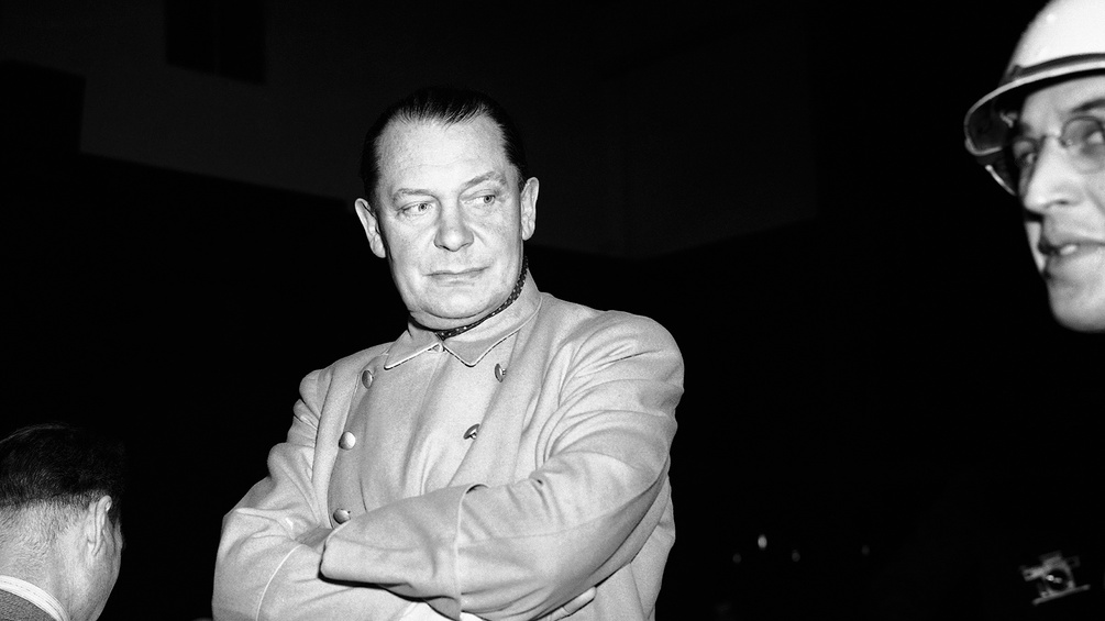 Archivfoto von Hermann Göring beim Nürnberger Prozess