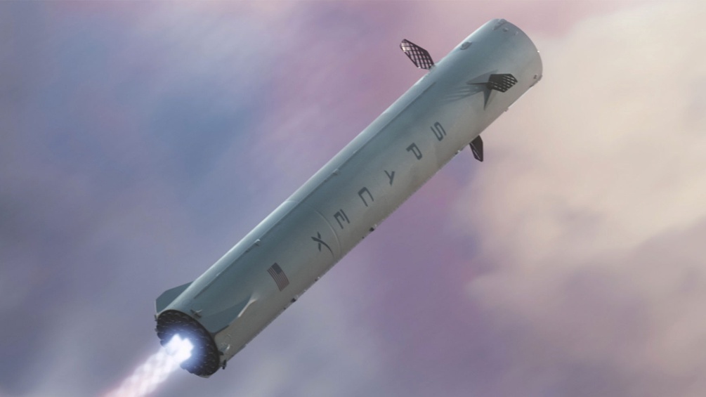 Die Trägerrakete "Falcon 9" der Firma Spacex.