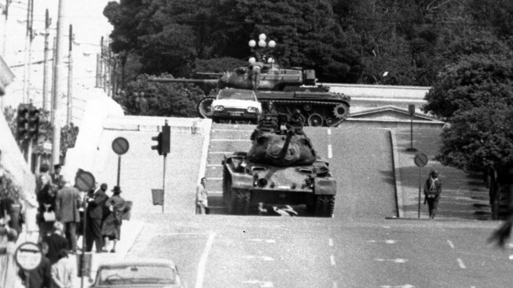 Panzer in den Straßen Athens, 21. April 1967