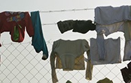 Wäsche auf einem Zaun