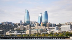 Die Flame Towers in Baku.
