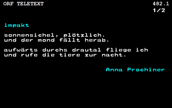 Screenshot des Gedichtes "impakt"