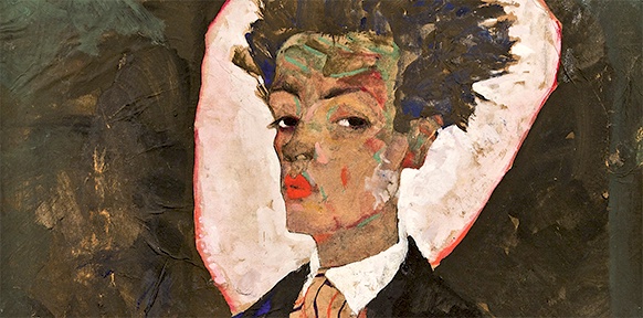 Egon Schiele, Selbstbildnis mit Pfauenweste, 1911