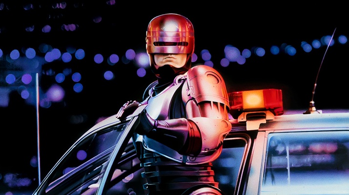 Illustration eines Roboter Polizisten.