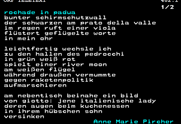 Screenshot des Gedichts "rochade in padua"