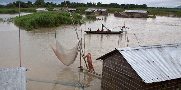 Fischer und Bauern in Assam