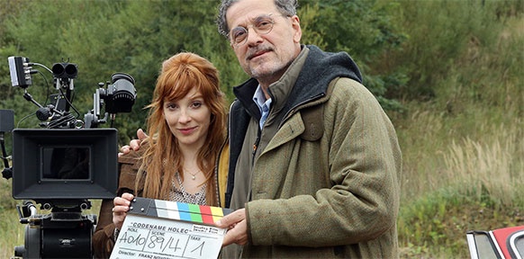 Vica Kerekes und Regisseur Franz Novotny bei den Dreharbeiten zu "Deckname Holec".