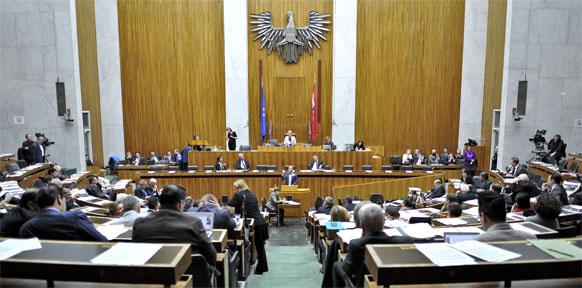 Plenarsaal des Nationalrats in Wien
