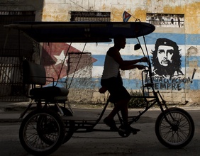 Che Guevara auf eine Wand gemalt