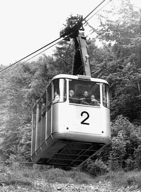 Eine Gondel der Raxbahn, 1976