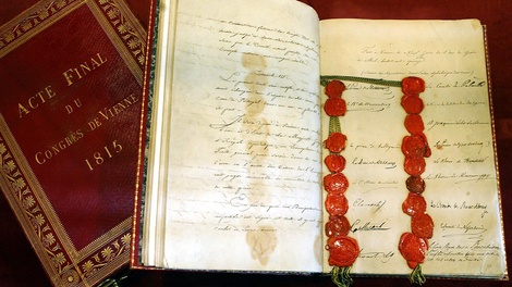 Ein Exemplar der Schlussakte des Wiener Kongress aus dem Jahr 1815 