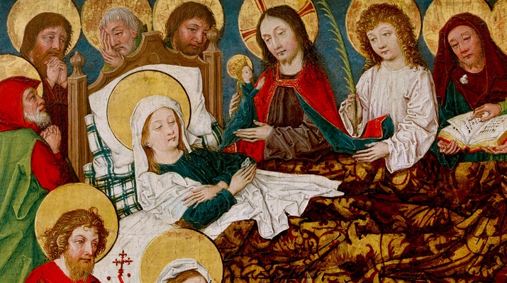 "Der Tod Mariens", Ausschnitt des Gemäldes