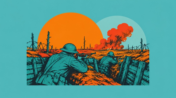 1. Weltkrieg: Schützengraben, Illustration