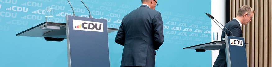 Friedrich Merz, Bundeskanzler, CDU, Stefan Evers, Spitzenkandidat der CDU, gehen ab, September 2026