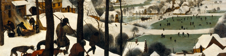 "Die Jäger im Schnee" von Bruegel (Ausschnitt)