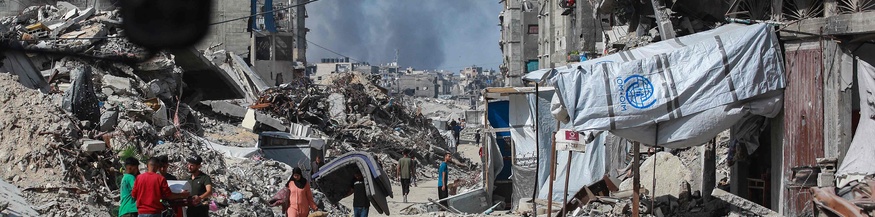 Zerstörte Stadt im Gazastreifen