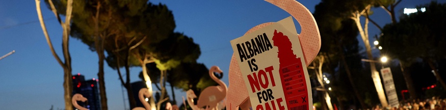 "Flamingo"-Demonstration in Albanien