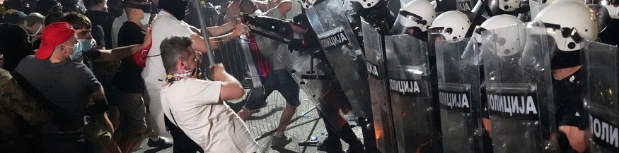 Polizeieinsatz in Serbien während einer Demonstration