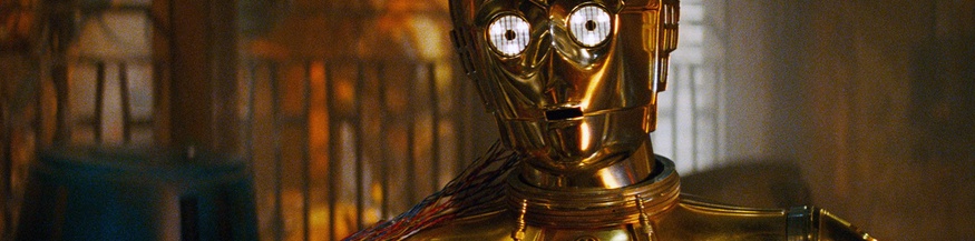 C-3PO, eine humorlose, humanoide Roboterfigur aus der Star-Wars-Reihe