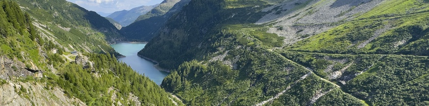 Malta Hauptstufe in Kärnten: Blick vom Kölnbreinspeicher zum Galgenbichlspeicher (Vorspeicher Galgenbichl)