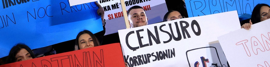Demonstration in Albanien gegen das Tiktok-Verbot