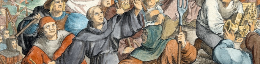 Luther predigt gegen Bauernkrieg, Ausschnitt eines Bildes von Gustav König