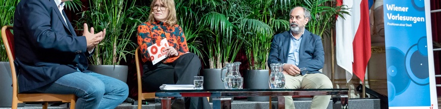 Marlene Nowotny mit Gästen bei den Wiener Vorlesungen
