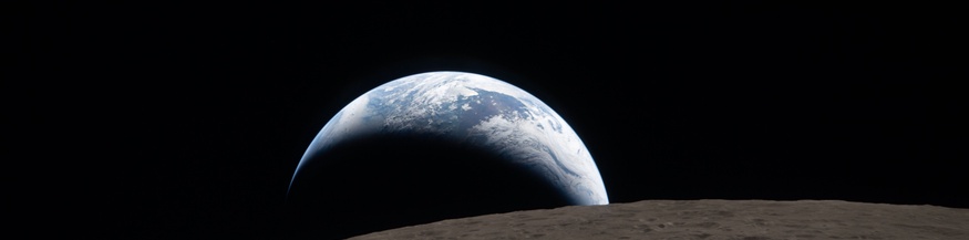 Der Erdaufgang, aufgenommen durch das Fenster des Orion-Raumschiffs um 18:41 Uhr (EDT) am 6. April 2026 während des Vorbeiflugs der Artemis-II-Besatzung am Mond.