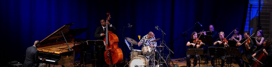 Pianist Danny Grissett und sein Trio mit dem Mivos Quartet im Mai 2025 im Wiener Konzerthaus