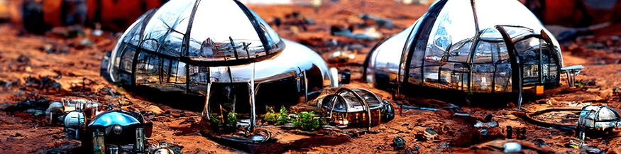 Kolonie auf dem Mars, konzeptuelle Illustration