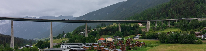 Steinach am Brenner, Gschnitztalbrücke, Brennerautobahn A13 in Wipptal