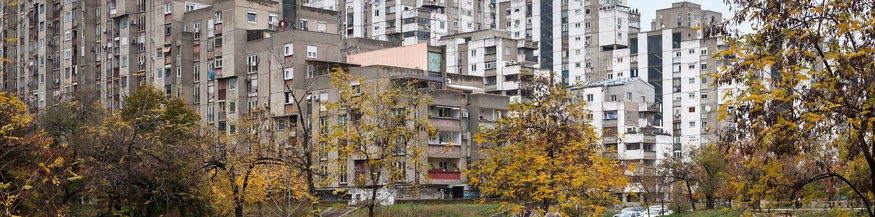 Plattenbausiedlung an der Ulica Jurija Gagrina in Neu-Belgrad 