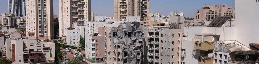 Zerbombte Gebäude in Israel