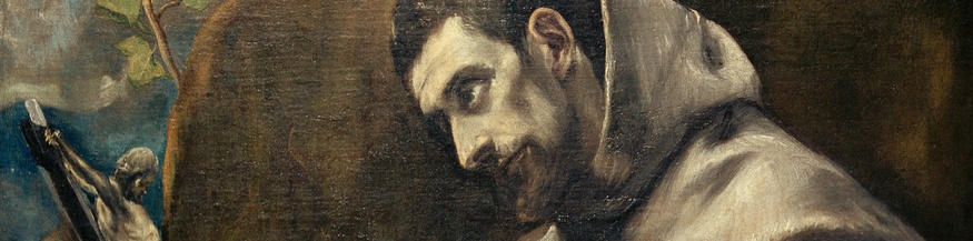 Franz von Assisi: “Heiliger Franziskus im Gebet” Ausschnitt des Ölgemäldes von El Greco