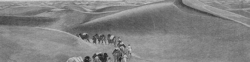 Abbildung einer Handelsstraße durch die Wüste, spätes 19. Jahrhundert