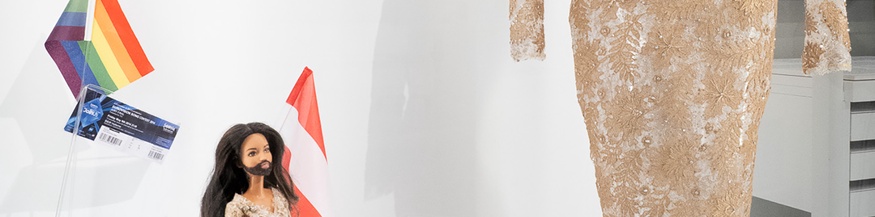 Ausstellungsansicht, "Unstoppable! im hdgö: Eurovision Song Contest als Zeitgeschichte"