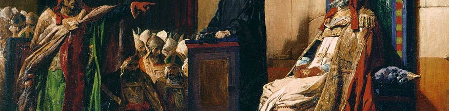 Leichensynode, Gemälde von Jean Paul Laurens, 1870 (Ausschnitt)