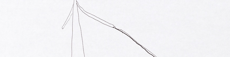 Zeichnung von Friederike Mayröker: "an die Kandare genommen" (Ausschnitt)