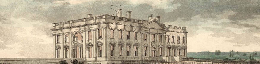 1812: Blick auf das ausgebrannte Weißes Haus (Ausschnitt)
