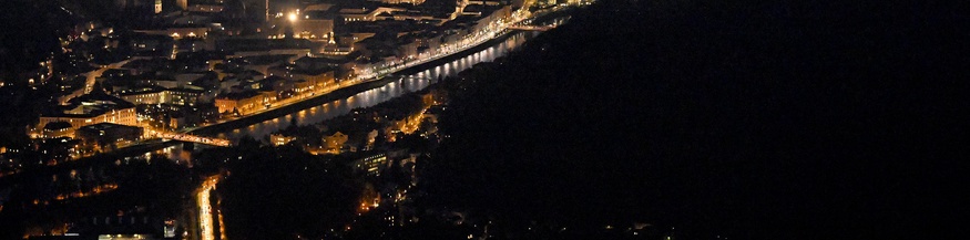 Salzburg bei Nacht, Illustration zu Lichtverschmutzung