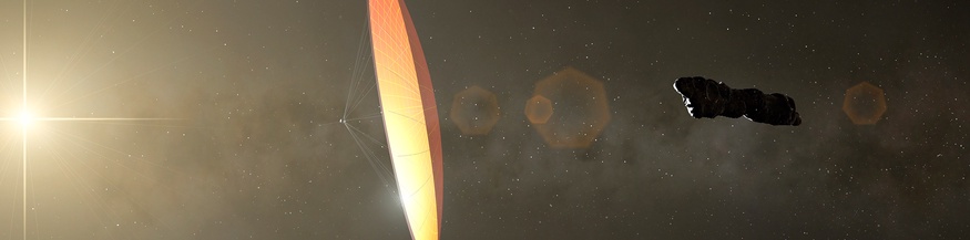 Illustration von des interstellaren Objekts Oumuamua