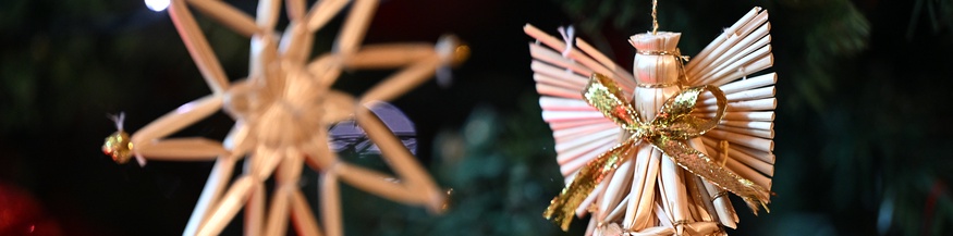 Baumbehang: Christkind, Strohbaumschmuck, Weihnachten